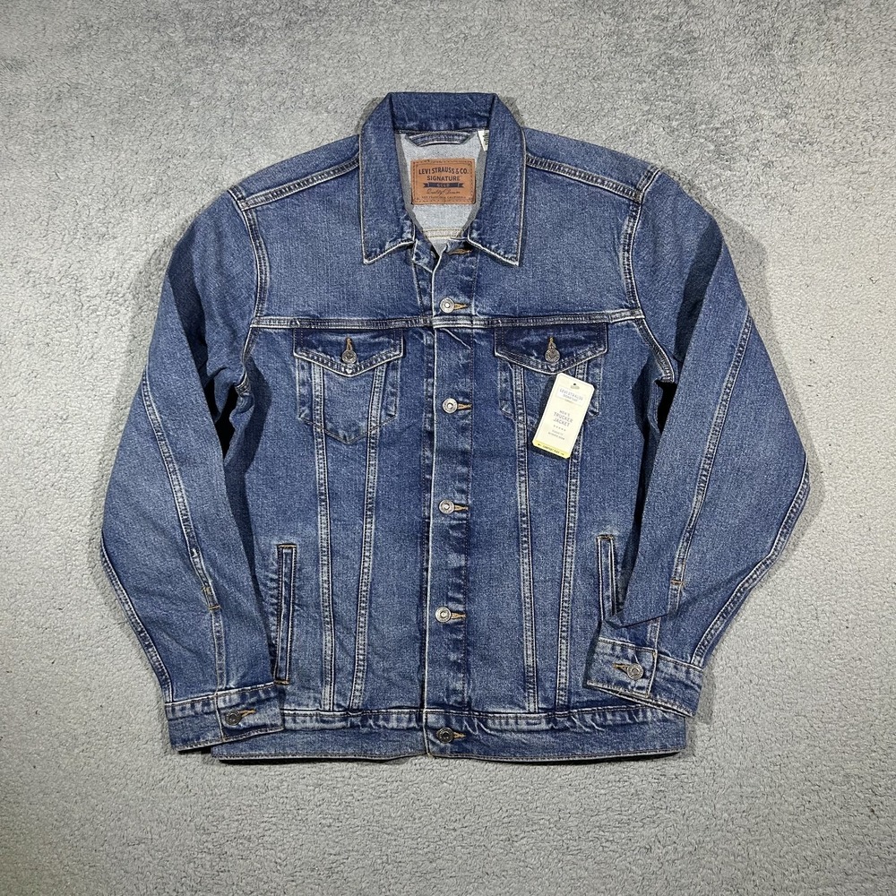 NWT Levi's The Trucker Jacket Men's Medium Blue Denim Jacket #2735